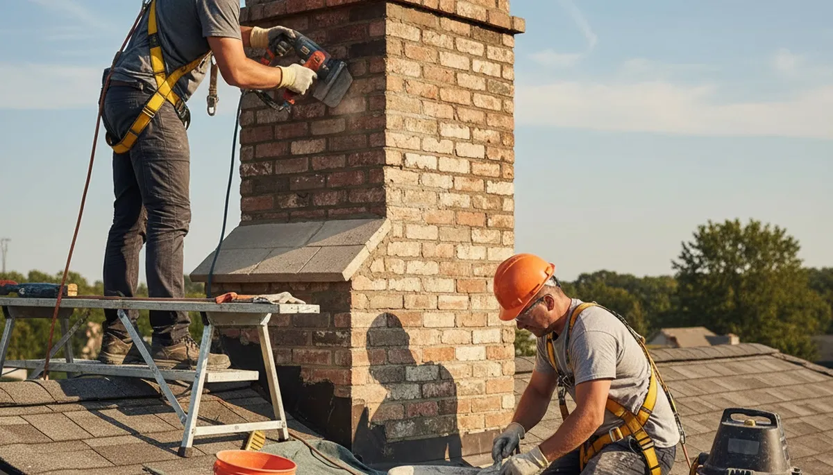 Virginia Beach, VA chimney repair by FX Remodeling & Exteriors for cracked masonry and mortar damage