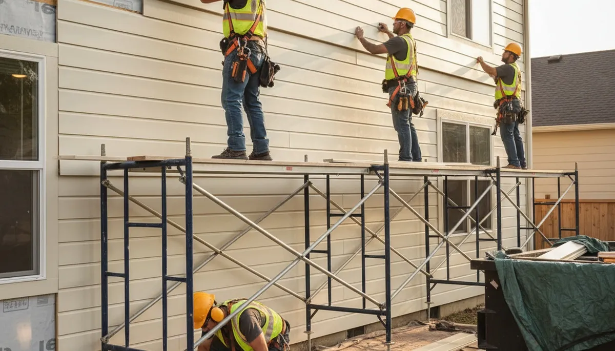 Professional vinyl siding installation on a home in Virginia Beach, VA for coastal weather protection