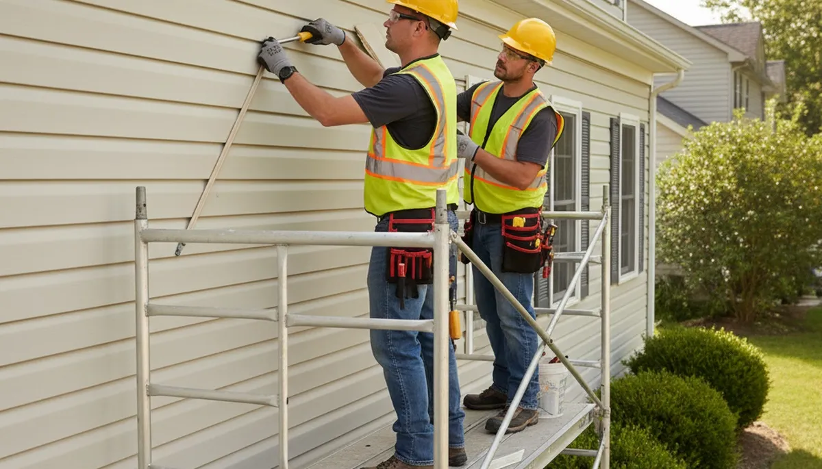 Vinyl siding repair on Virginia Beach, VA home by FX Remodeling & Exteriors